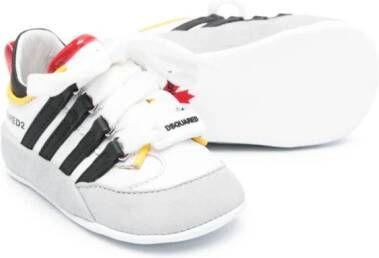 Dsquared2 Kids striped panelled pre-walkers White