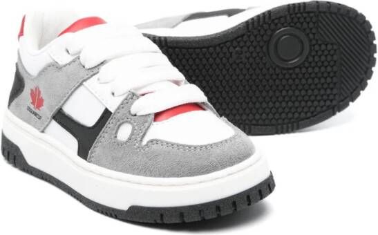 Dsquared2 Kids suede-panels leather sneakers Grey