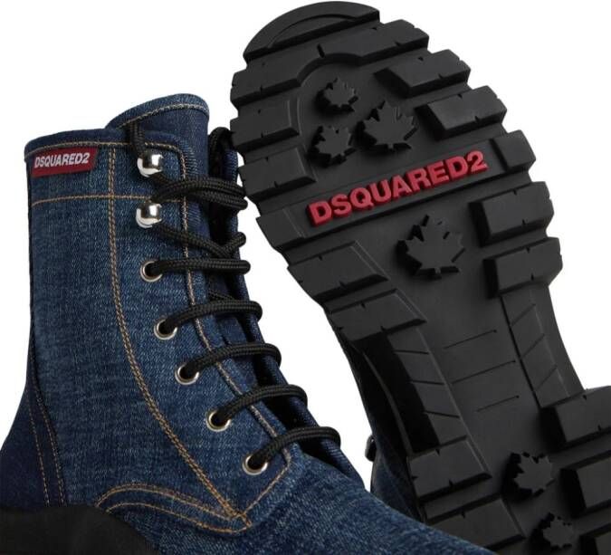Dsquared2 lace-up denim boots Blue