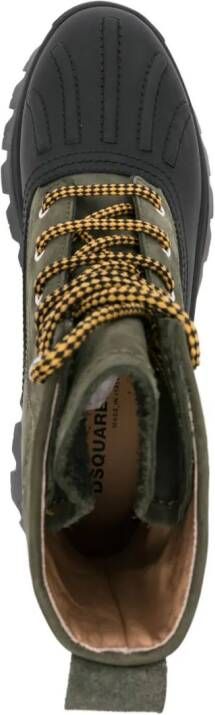 Dsquared2 lace-up leather ankle boots Green