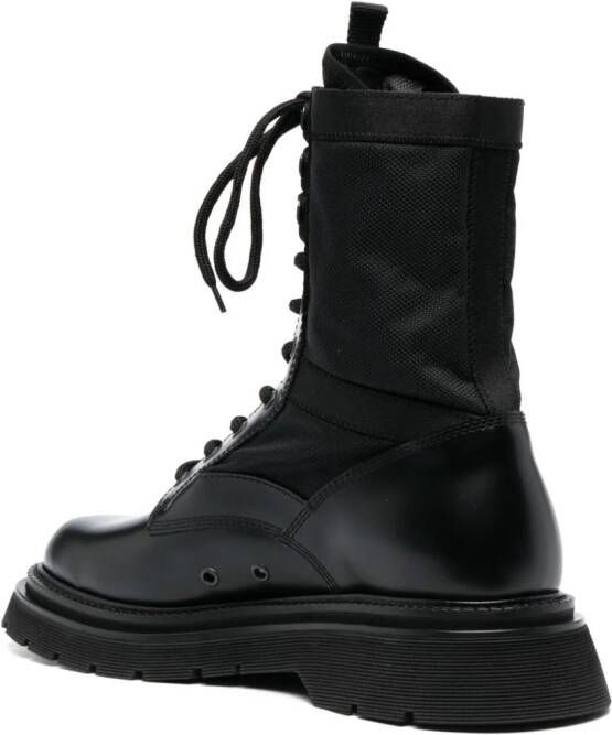 DSQUARED2 lace-up leather combat boots Black