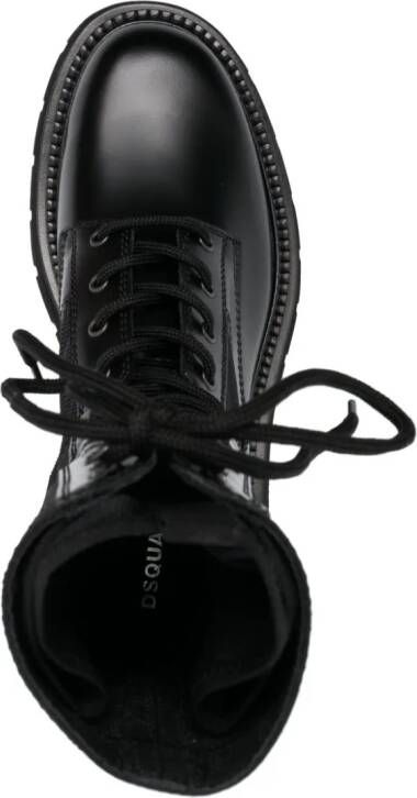 DSQUARED2 lace-up leather combat boots Black