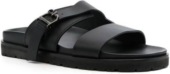 Dsquared2 leather flat sandals Black