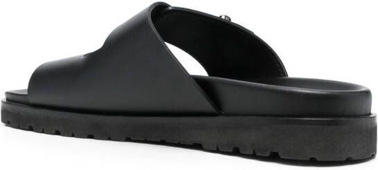 Dsquared2 leather flat sandals Black
