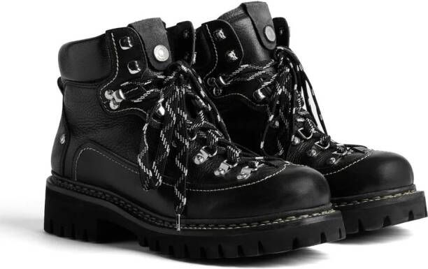 Dsquared2 leather hiking boots Black