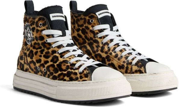 DSQUARED2 leopard-print high-top sneakers Black