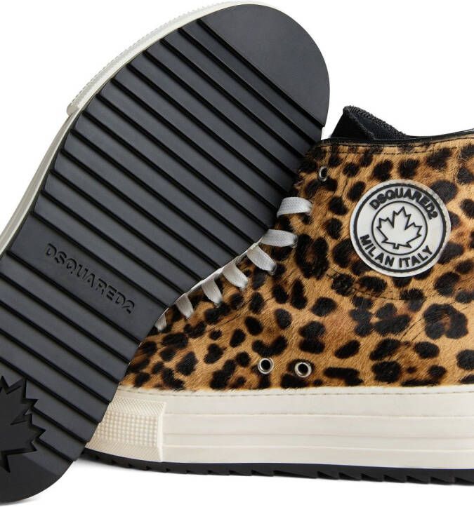 DSQUARED2 leopard-print high-top sneakers Black