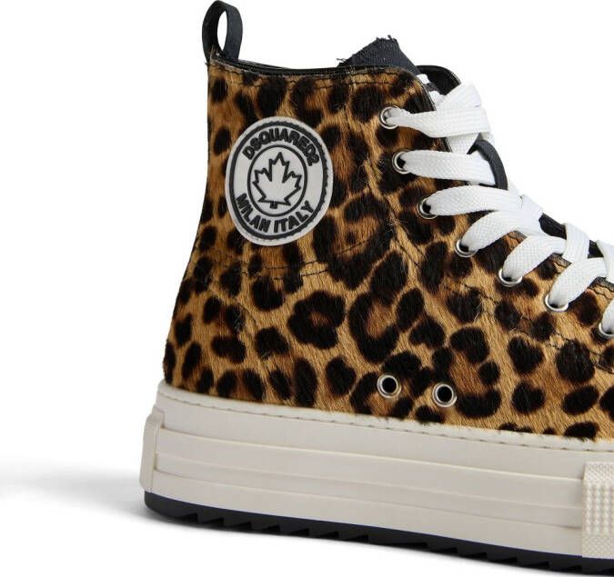 DSQUARED2 leopard-print high-top sneakers Black