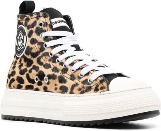 Dsquared2 leopard-print high-top sneakers Brown