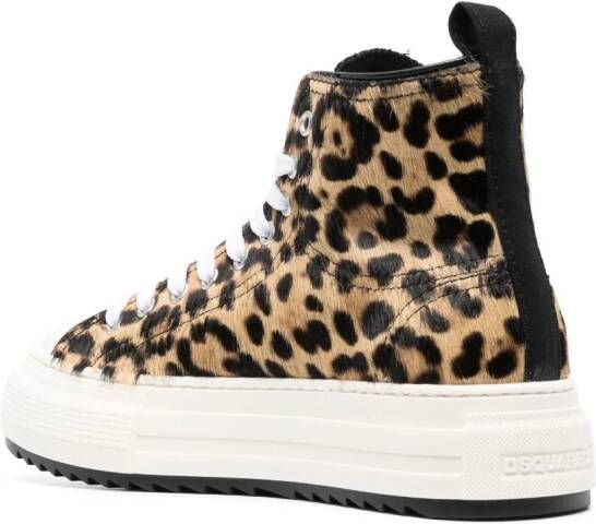 Dsquared2 leopard-print high-top sneakers Brown