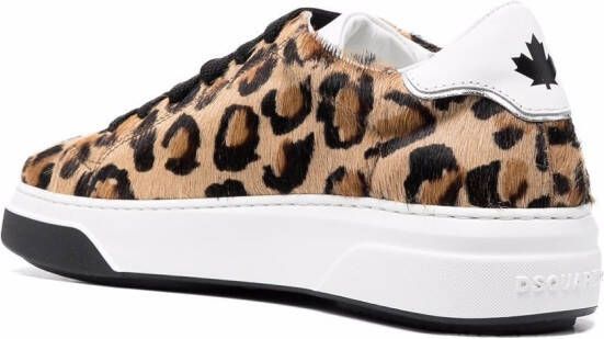 Dsquared2 leopard-print lace-up sneakers Brown
