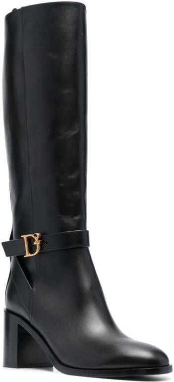 Dsquared2 logo-buckle leather boots Black