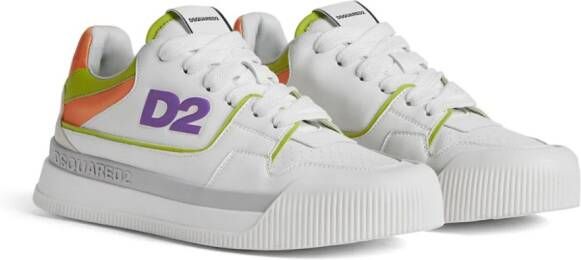 Dsquared2 logo-embossed leather sneakers White