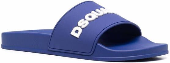 Dsquared2 logo-embossed sliders Blue
