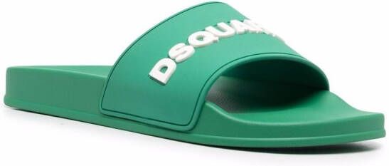 Dsquared2 logo-embossed sliders Green