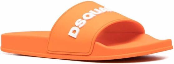 Dsquared2 logo-embossed sliders Orange