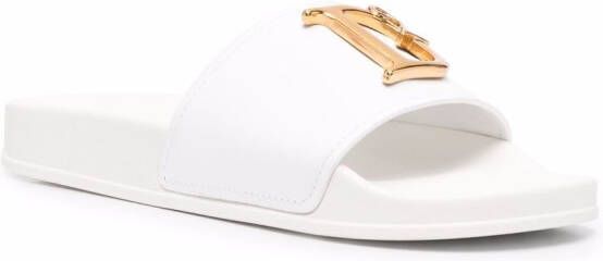 DSQUARED2 logo-lettering flat slides White