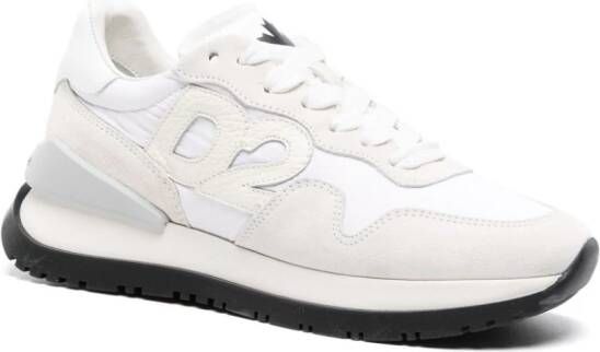 Dsquared2 logo-patch leather lace-up sneakers White