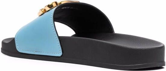 DSQUARED2 logo-plaque open-toe slides Blue