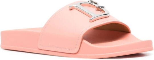 Dsquared2 logo-plaque open-toe slides Pink