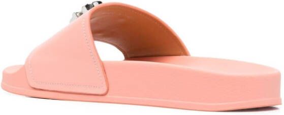 Dsquared2 logo-plaque open-toe slides Pink