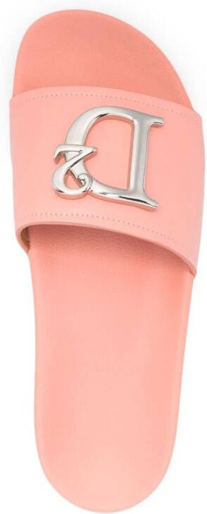 Dsquared2 logo-plaque open-toe slides Pink