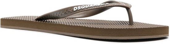 DSQUARED2 logo-print flips flops Brown