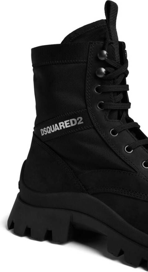 Dsquared2 logo-print lace up boots Black