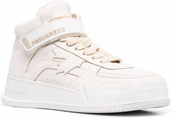 Dsquared2 logo-print lace-up sneakers Neutrals