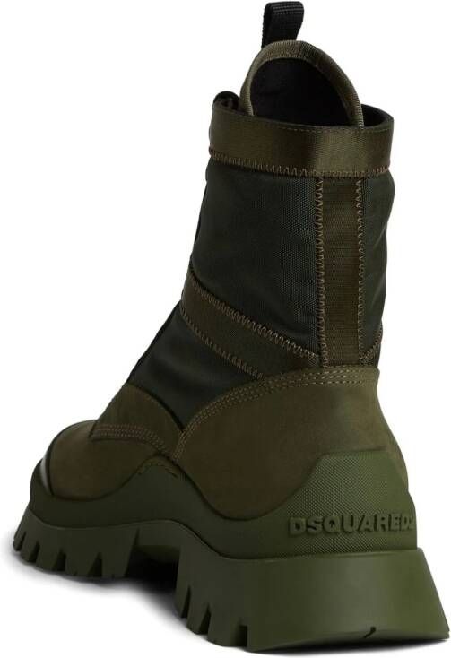 Dsquared2 logo-print leather boots Green