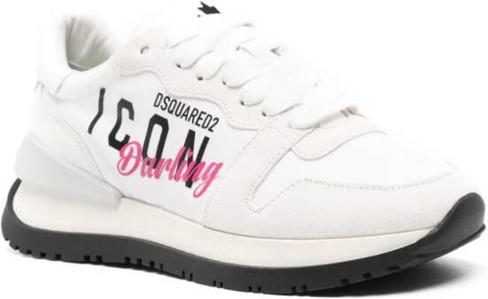 Dsquared2 logo-print suede sneakers White