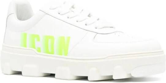 Dsquared2 logo-printed leather sneakers Neutrals