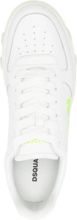 Dsquared2 logo-printed leather sneakers Neutrals