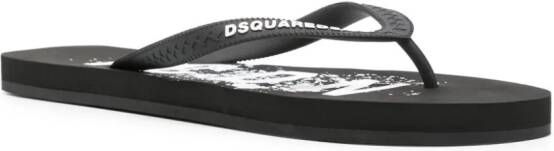 Dsquared2 logo-raised flip-flops Black