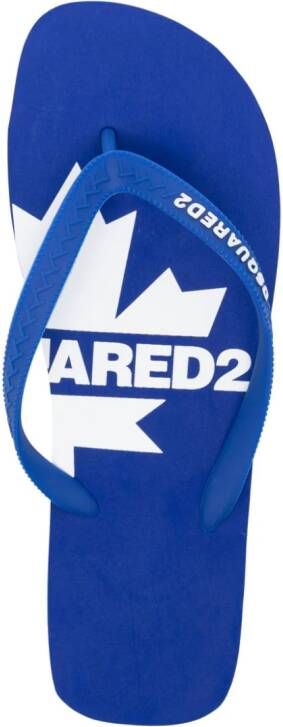 Dsquared2 logo-raised flip-flops Blue