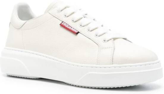Dsquared2 logo-tag leather sneakers Neutrals
