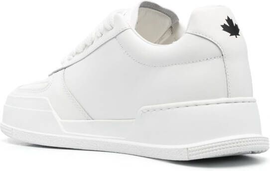 Dsquared2 maple leaf leather sneakers White