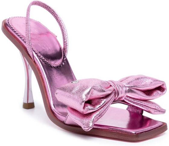 Dsquared2 metallic bow-detail slingback 100mm pumps Pink