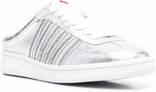 Dsquared2 metallic-effect slip-on sneakers Grey