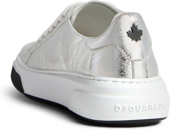 Dsquared2 metallic-finish lace-up sneakers Silver