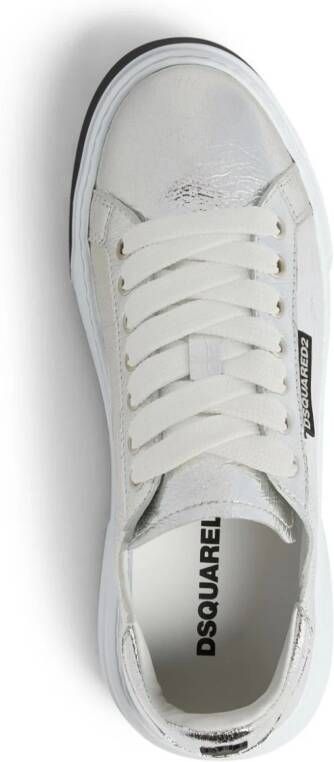Dsquared2 metallic-finish lace-up sneakers Silver