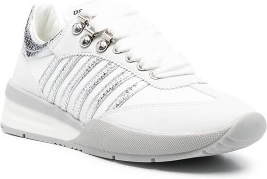 Dsquared2 metallic-stripe low-top sneakers White