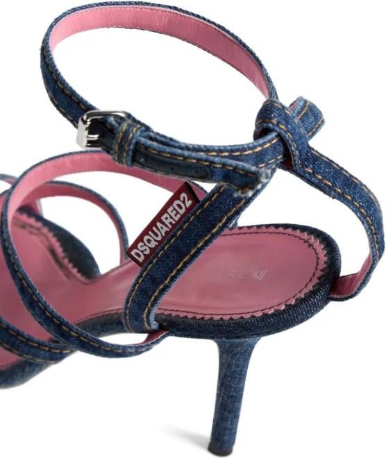 Dsquared2 mini logo-tag denim sandals Blue