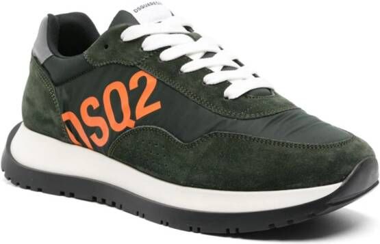 Dsquared2 Running logo-print panelled sneakers Green