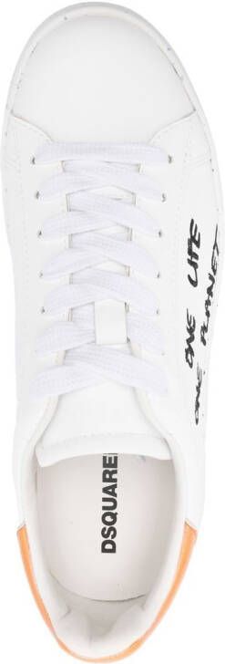 Dsquared2 slogan-print low-top sneakers White