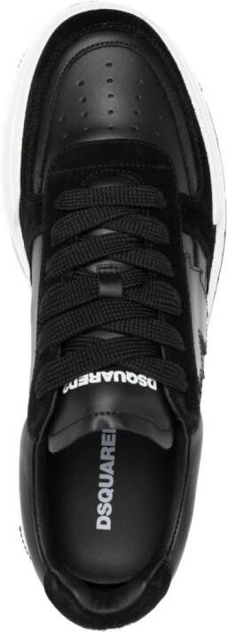 Dsquared2 two-tone lace-up leather sneakers Black
