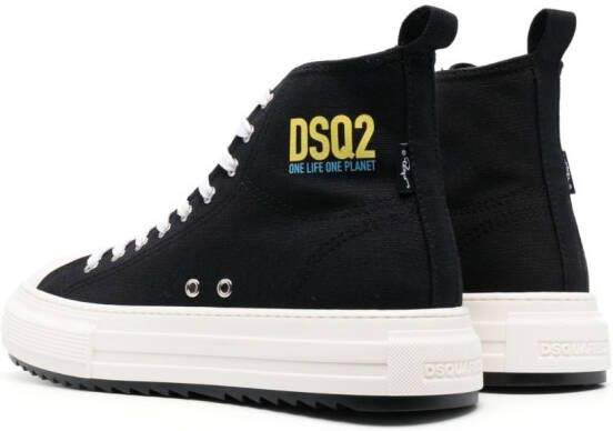 DSQUARED2 x Smurfs high-top cotton sneakers Black