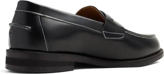 DUKE & DEXTER contrast-stitching leather loafers Black