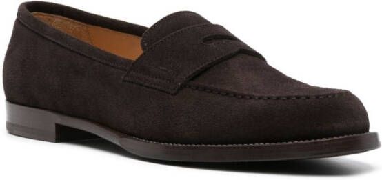 Dunhill penny-slot suede loafers Brown