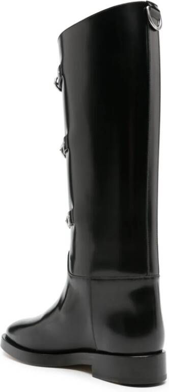 Durazzi Milano buckled leather boots Black